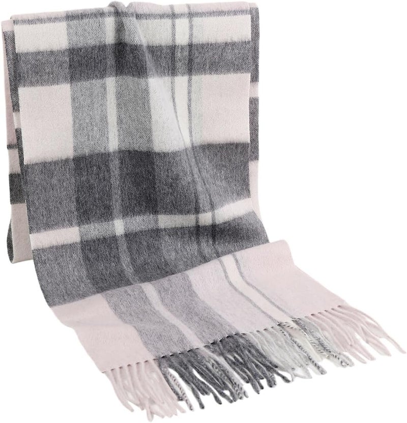 SKNSOFT Winter Wool Plaid Scarf for Men,Women Fashion Tartan Wrap Checkered Scarves - Image 2